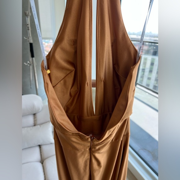 Camel Brown Maxi Halter Gown - Picture 8 of 8